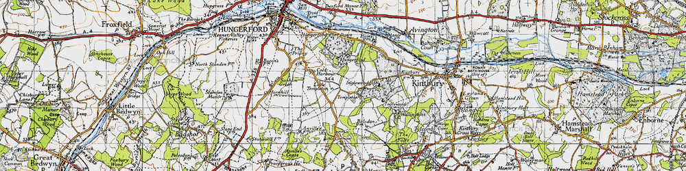 Old map of Cold Harbour in 1945