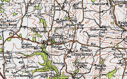Old map of Blatchworthy in 1946