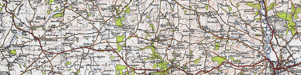 Old map of Templeton Bridge in 1946