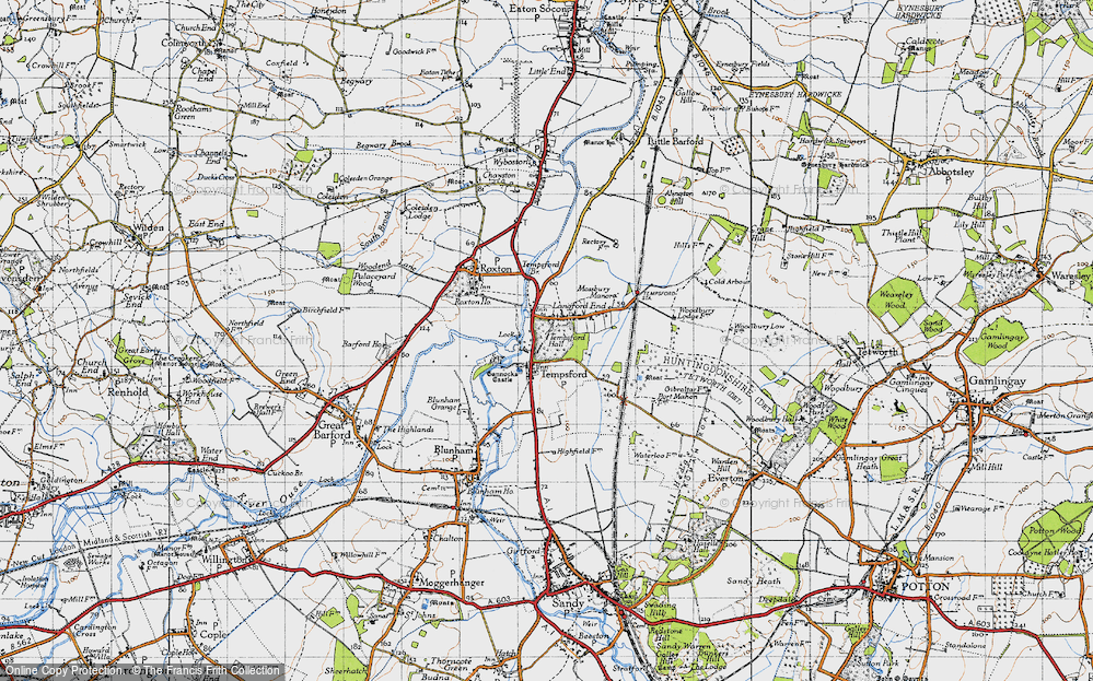 Old Map of Tempsford, 1946 in 1946