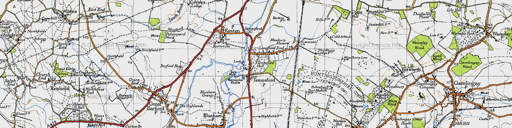 Old map of Tempsford in 1946