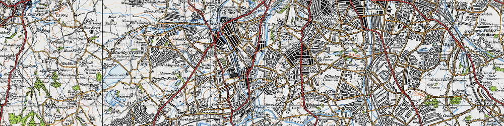 Old map of Ten Acres in 1947