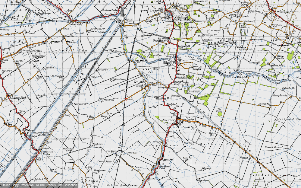 Old Map of Ten Mile Bank, 1946 in 1946
