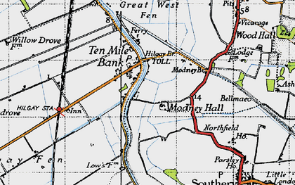 Old map of Ten Mile Bank in 1946