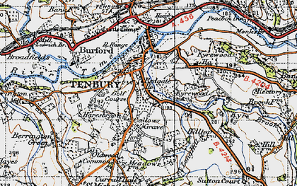 Old map of Tenbury Wells in 1947