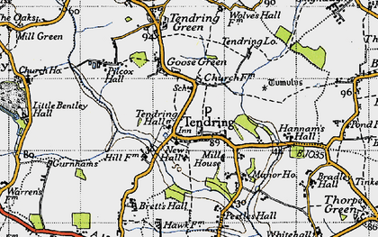 Old map of Tendring in 1946