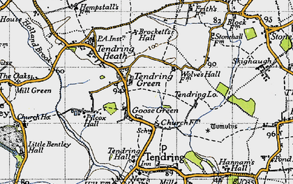 Old map of Tendring Green in 1946