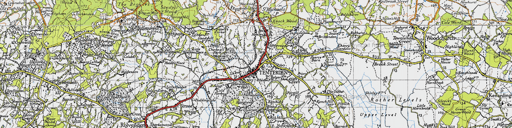 Old map of Tenterden in 1940
