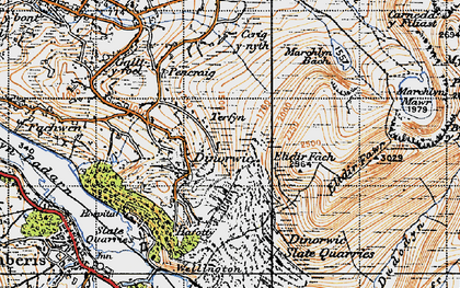 Old map of Terfyn in 1947