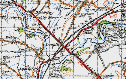 Old map of Ternhill in 1947