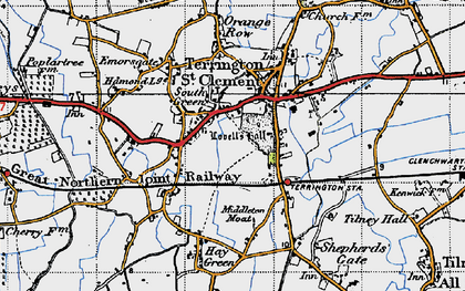 Old map of Terrington St Clement in 1946