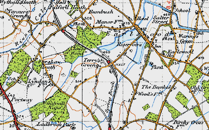 Old map of Terry's Green in 1947