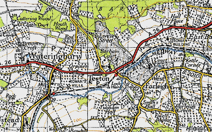 Old map of Teston in 1940
