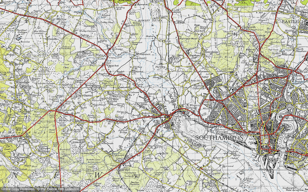 Old Map of Testwood, 1945 in 1945