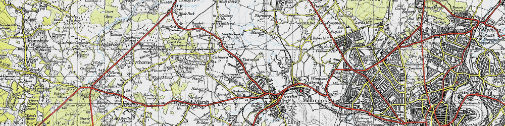 Old map of Testwood in 1945