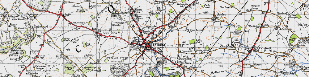 Old map of Tetbury in 1946