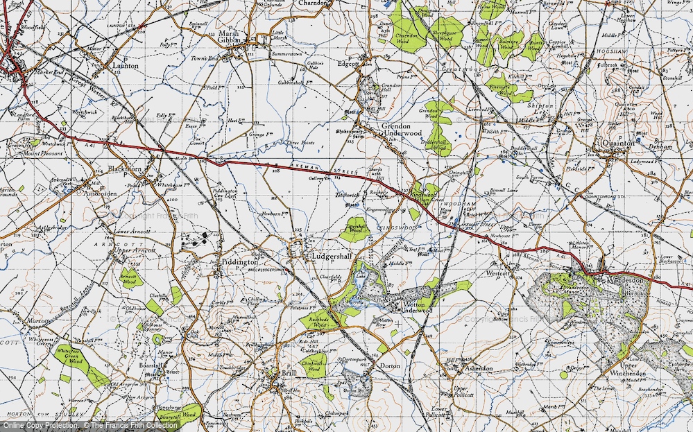 Old Map of Historic Map covering Tittershall Wood in 1946