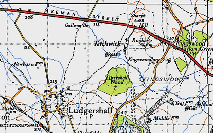 Old map of Tetchwick in 1946