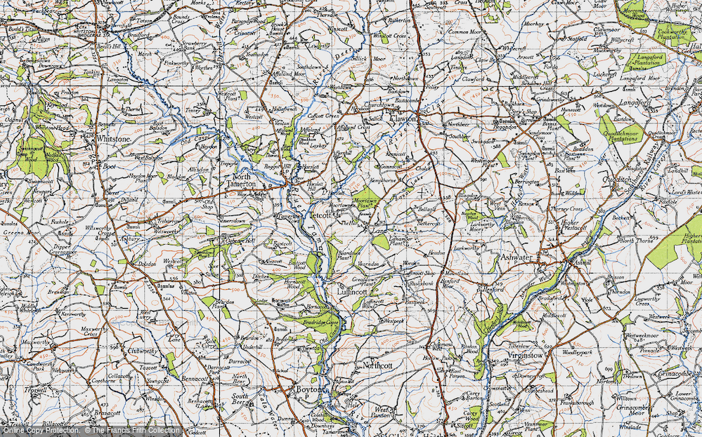 Old Map of Tetcott, 1946 in 1946