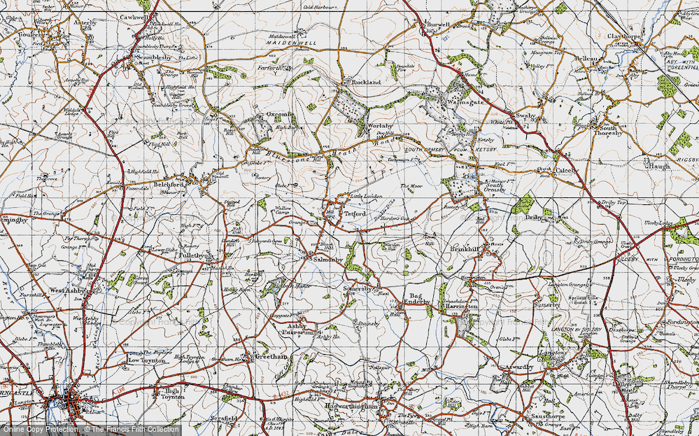 Old Map of Historic Map covering Black Hill in 1946