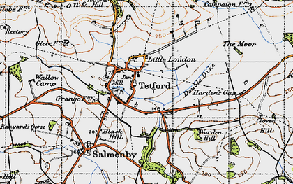 Old map of Black Hill in 1946