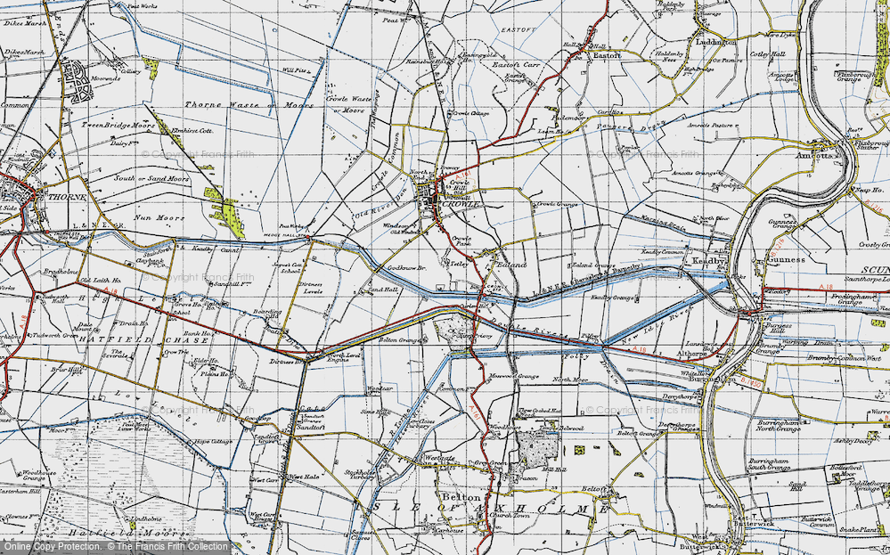 Old Map of Historic Map covering Belton Grange in 1947