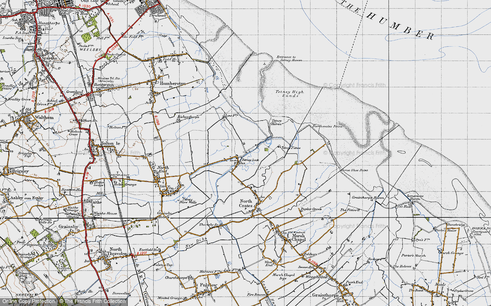 Old Map of Tetney Lock, 1946 in 1946