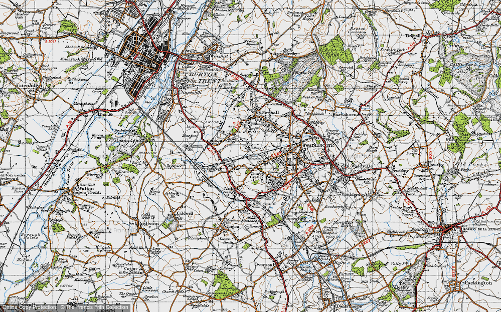 Old Map of Historic Map covering Stanton in 1946