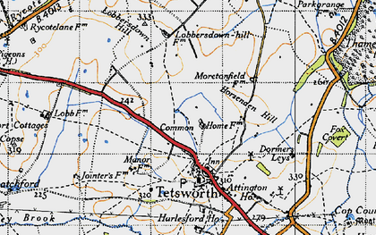 Old map of Tetsworth in 1947