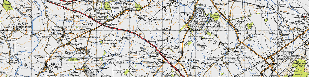 Old map of Tetsworth in 1947