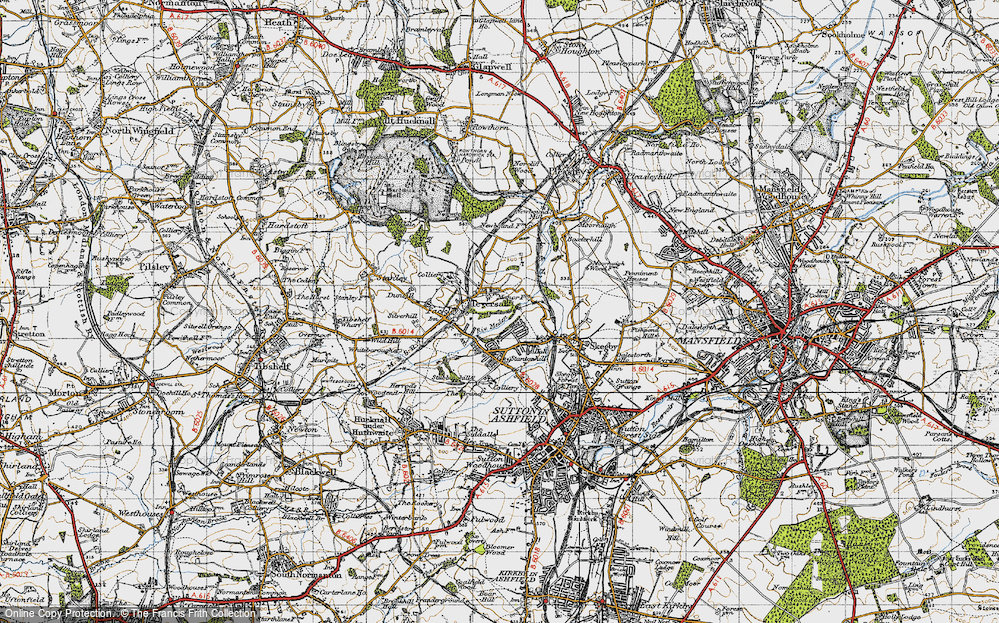 Old Map of Teversal, 1947 in 1947