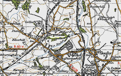 Old map of Teversal in 1947