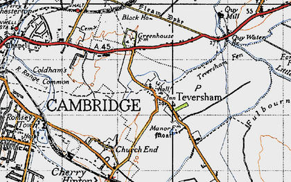 Old map of Teversham in 1946