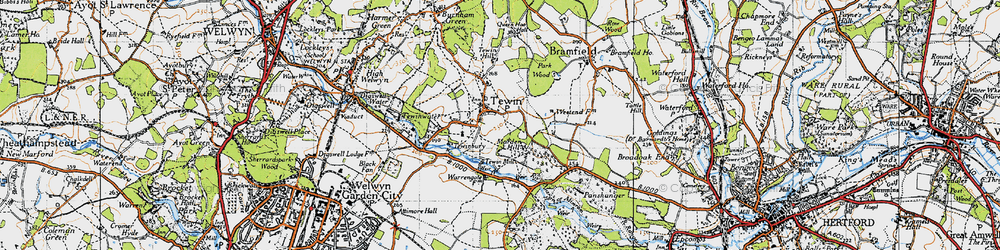 Old map of Marden Hill in 1946