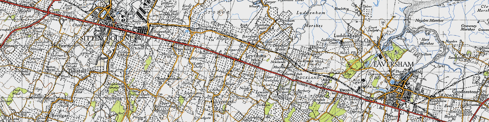 Old map of Teynham in 1946