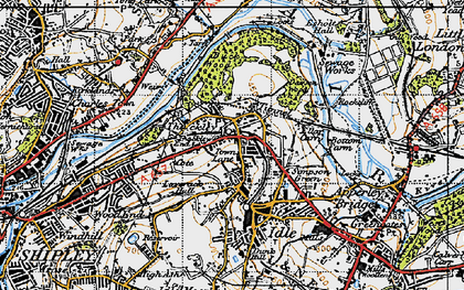 Old map of Thackley End in 1947