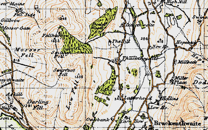 Old map of Thackthwaite in 1947