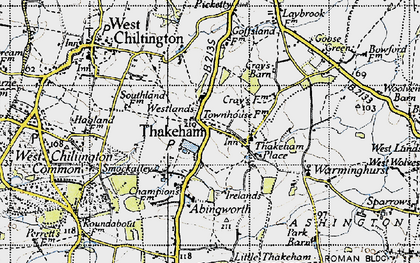 Old map of Thakeham in 1940