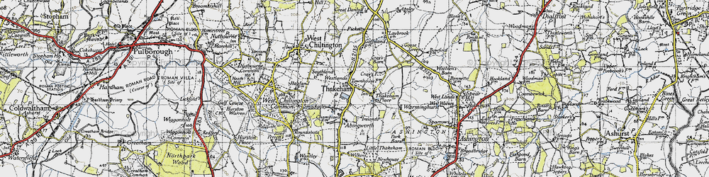 Old map of Thakeham in 1940