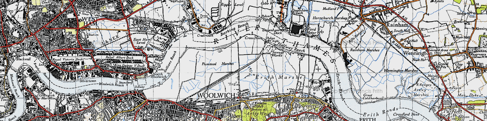 Old map of Thamesmead in 1946