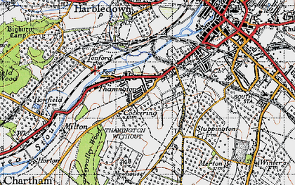 Old map of Thanington in 1947