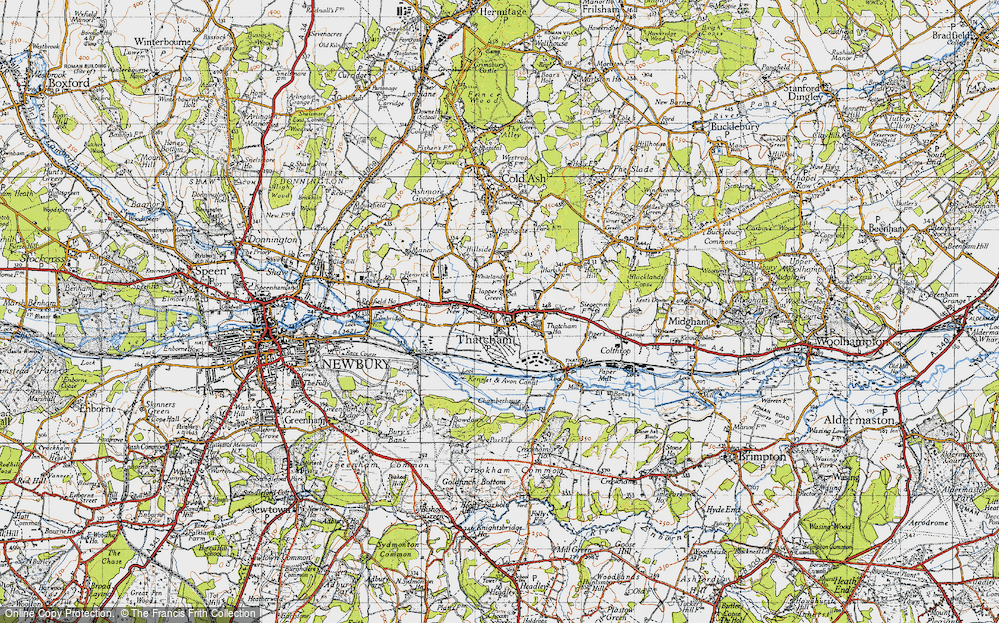 Old Map of Thatcham, 1945 in 1945