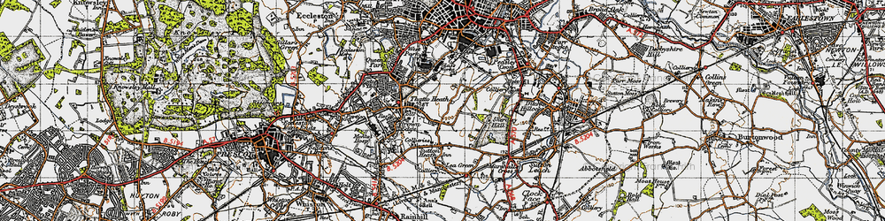 Old map of Thatto Heath in 1947