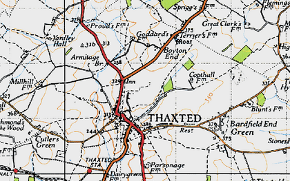 Old map of Thaxted in 1946