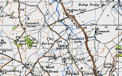 Old map of The Barton in 1947