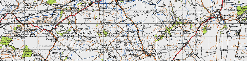 Old map of The Barton in 1947