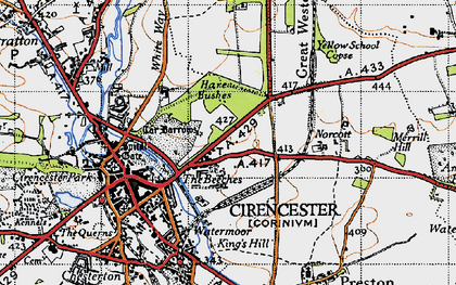 Old map of The Beeches in 1947