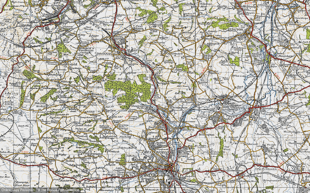 Old Map of The Brushes, 1947 in 1947