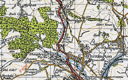 Old map of The Brushes in 1947