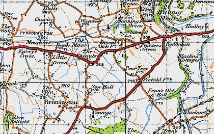 Old map of The Chequer in 1947